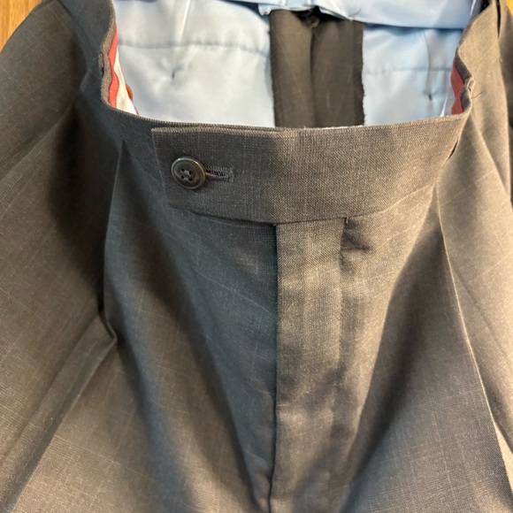 Louis Raphael Rosso 38x30 Mens Slate Pleated Front Dress Pants Expandable Waist - Picture 6 of 8